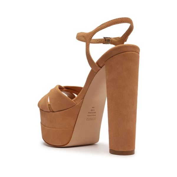 Schutz | Women's Keefa High Suede Sandal-Beige