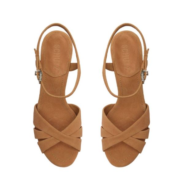 Schutz | Women's Keefa High Suede Sandal-Beige