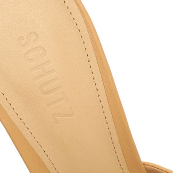 Schutz | Women's Kate Nappa Leather Sandal-Light Beige