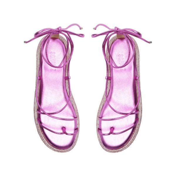 Schutz | Women's Kittie Metallic Nappa Sandal-Bright Violet