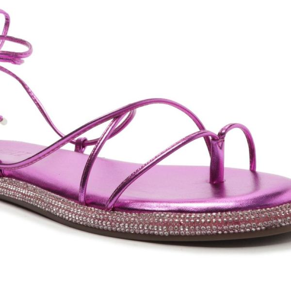 Schutz | Women's Kittie Metallic Nappa Sandal-Bright Violet