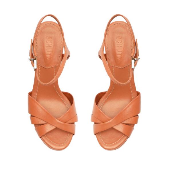 Schutz | Women's Keefa High Nappa Leather Sandal-Brown
