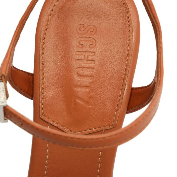 Schutz | Women's Keefa High Nappa Leather Sandal-Brown