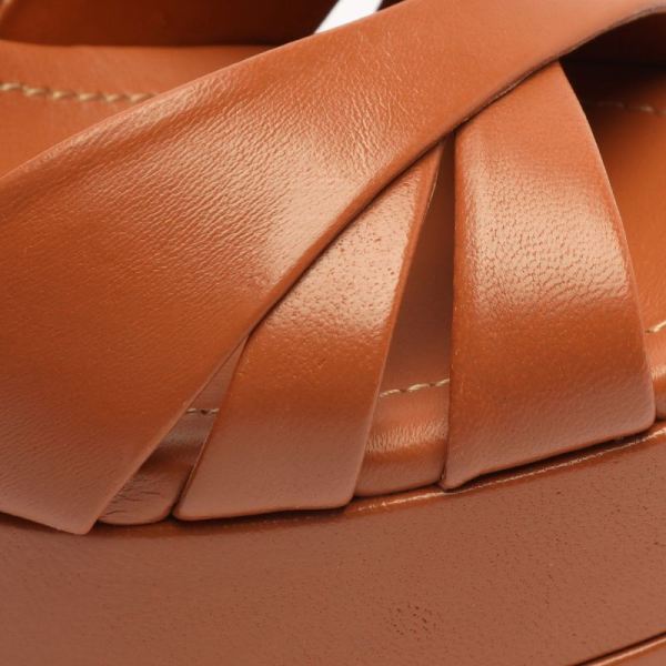 Schutz | Women's Keefa High Nappa Leather Sandal-Brown