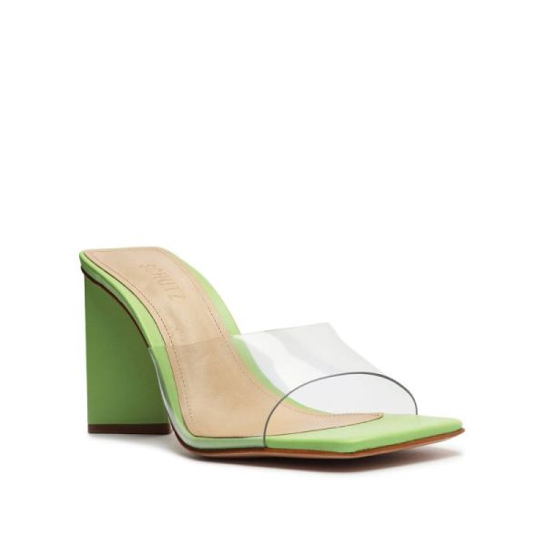 Schutz | Women's Lizah Vinyl Sandal-Lime Green