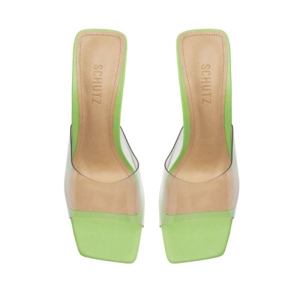 Schutz | Women's Lizah Vinyl Sandal-Lime Green