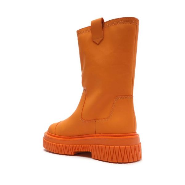 Schutz | Women's Jacy Leather Boot-Bright Tangerine