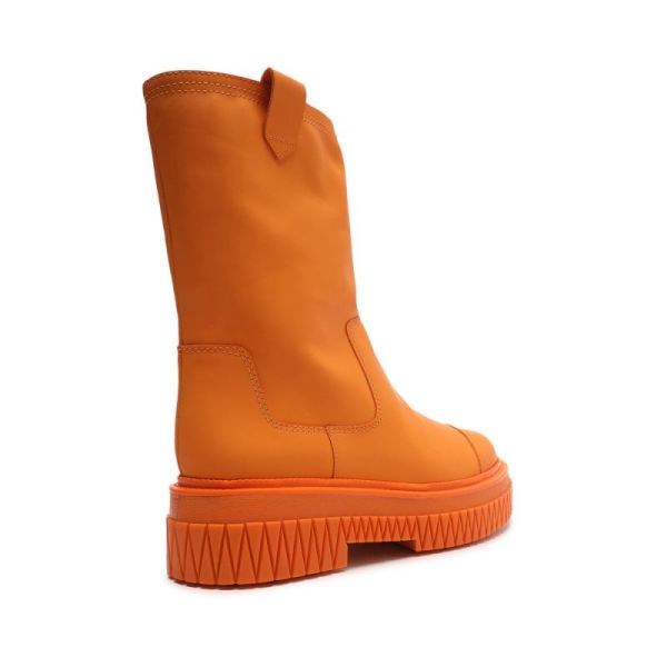 Schutz | Women's Jacy Leather Boot-Bright Tangerine