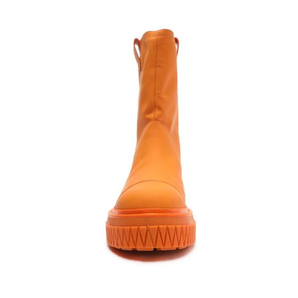 Schutz | Women's Jacy Leather Boot-Bright Tangerine