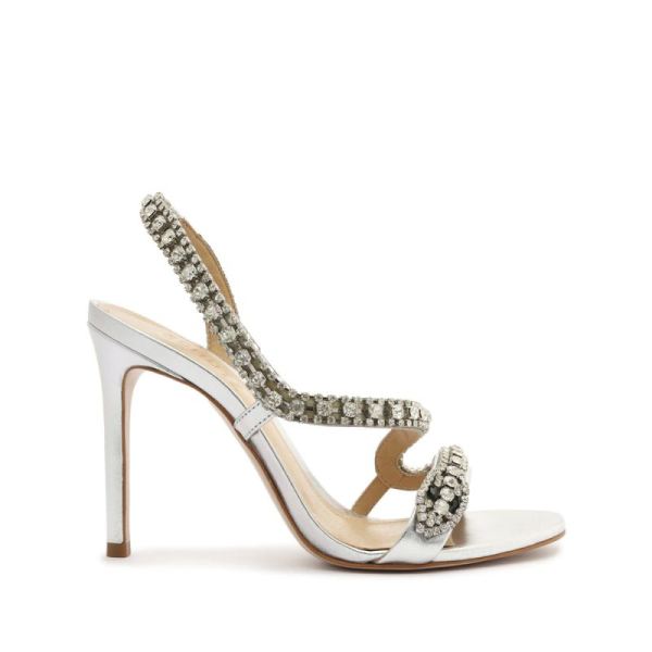 Schutz | Women's Court Metallic Sandal-Silver