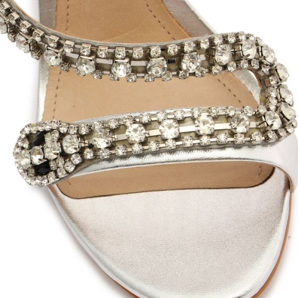 Schutz | Women's Court Metallic Sandal-Silver