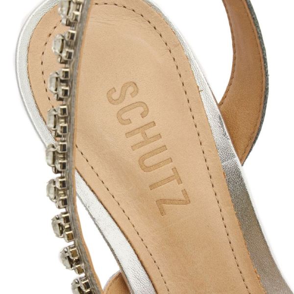 Schutz | Women's Court Metallic Sandal-Silver