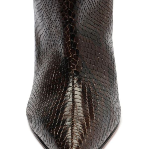 Schutz | Women's Maryana Snake-Embossed Leather Boot-Umber