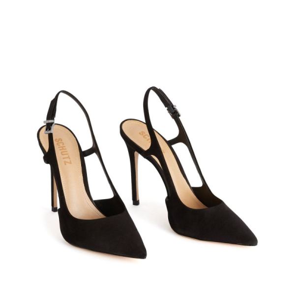 Schutz | Women's Boris Slingback Pump | High-heeled Shoe  -Black