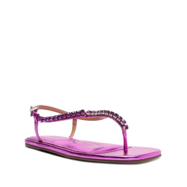 Schutz | Women's Groove Metallic Leather Flat-Bright Violet