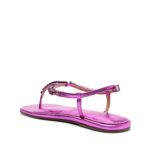 Schutz | Women's Groove Metallic Leather Flat-Bright Violet