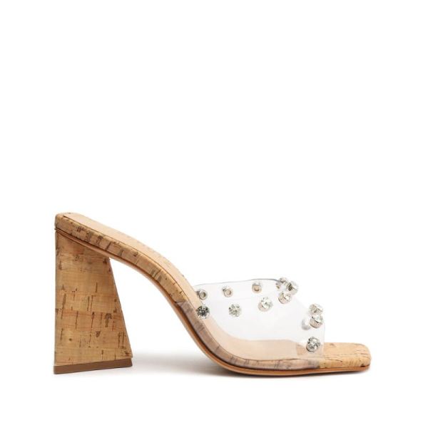 Schutz | Women's Lizah Cork Vinyl Sandal-Clear