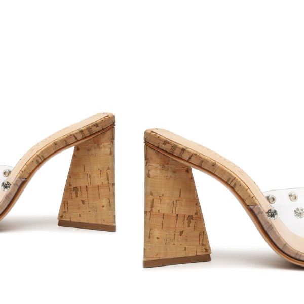 Schutz | Women's Lizah Cork Vinyl Sandal-Clear