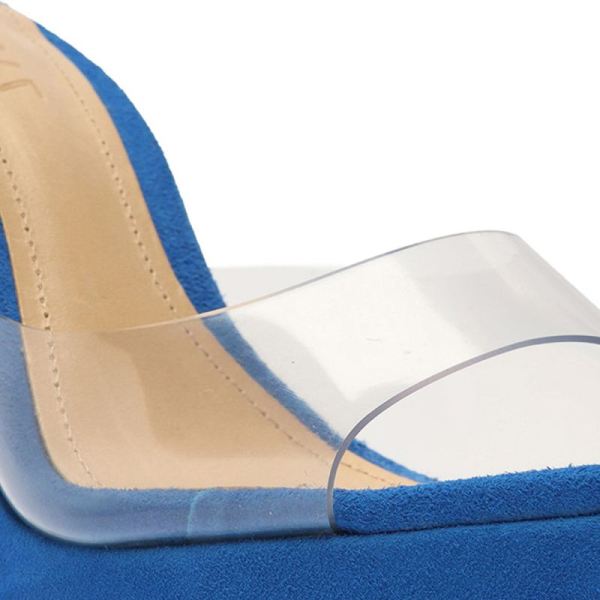 Schutz | Women's Haila Vinyl&Suede Sandal-Blue