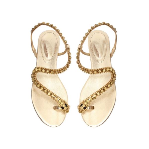 Schutz | Women's Court Metallic Sandal-Gold