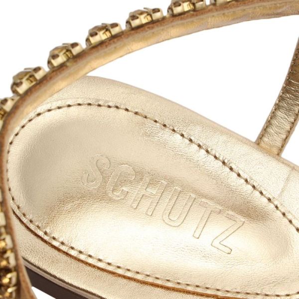 Schutz | Women's Court Metallic Sandal-Gold