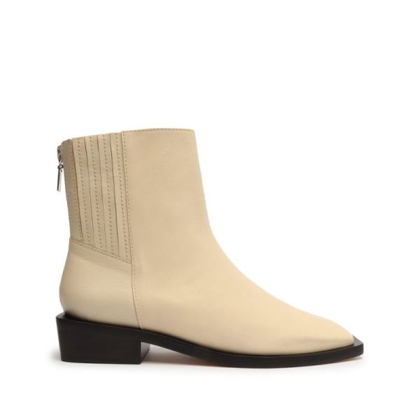 Schutz | Women's Guily Leather Bootie-Eggshell