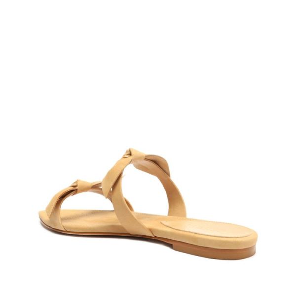 Schutz | Women's Elora Leather Flat Sandal-Light Wood