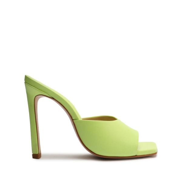 Schutz | Women's Kate Nappa Leather Sandal-Green Fresh