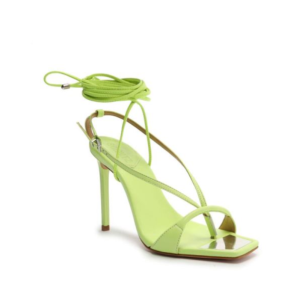 Schutz | Women's Vikki Nappa Leather Sandal-Green Fresh