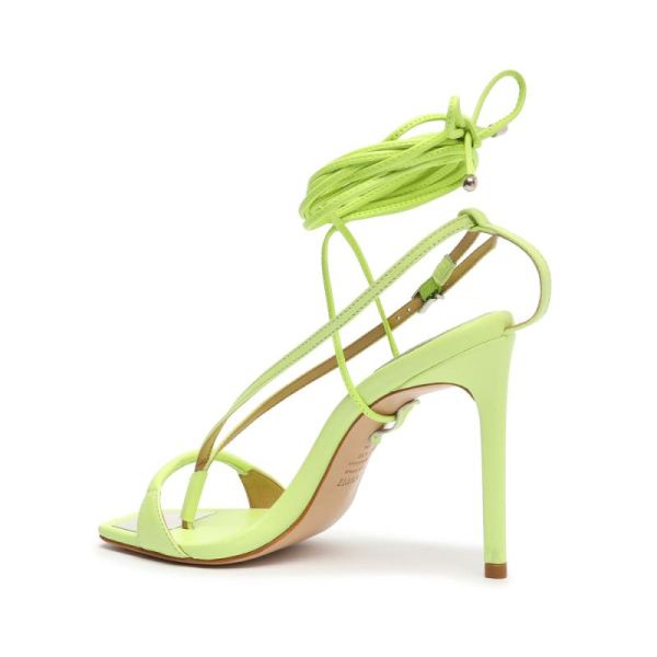 Schutz | Women's Vikki Nappa Leather Sandal-Green Fresh