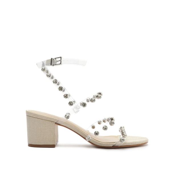 Schutz | Women's Steph Leather&Vinyl Sandal-White