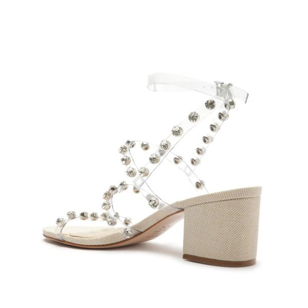 Schutz | Women's Steph Leather&Vinyl Sandal-White