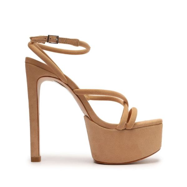 Schutz | Women's Zilla Suede Sandal-Honey Beige