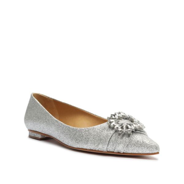 Schutz | Women's Meisho Glittery Flat-Silver