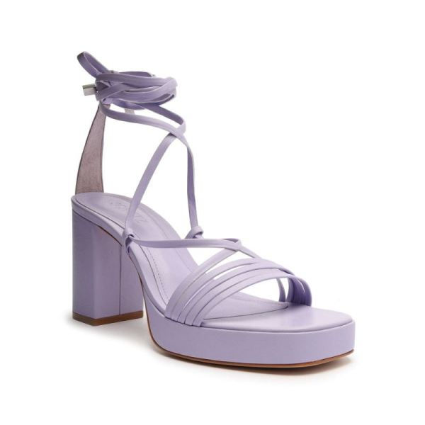 Schutz | Women's Glenna Platform Leather Sandal-Smoky Grape