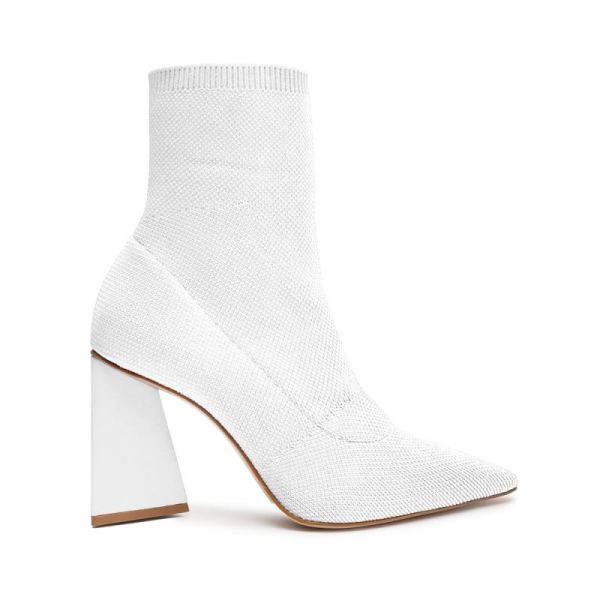 Schutz | Women's Marila Knit Bootie-White