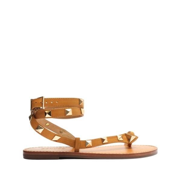Schutz | Women's Courtney Studs Leather Sandal-Golden Ochre