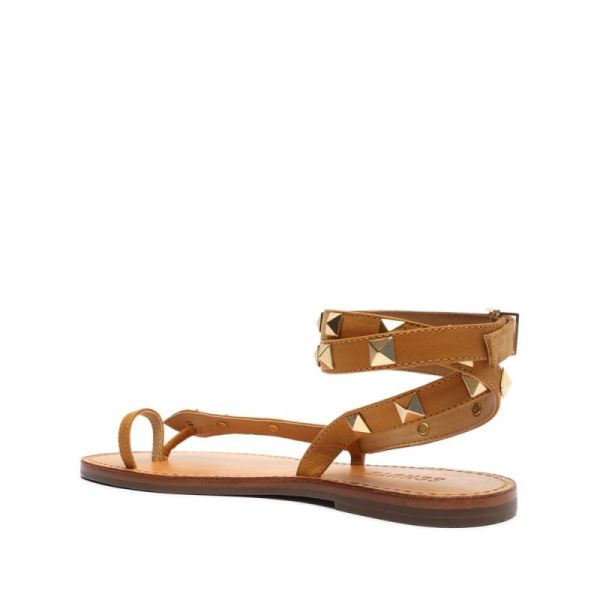 Schutz | Women's Courtney Studs Leather Sandal-Golden Ochre