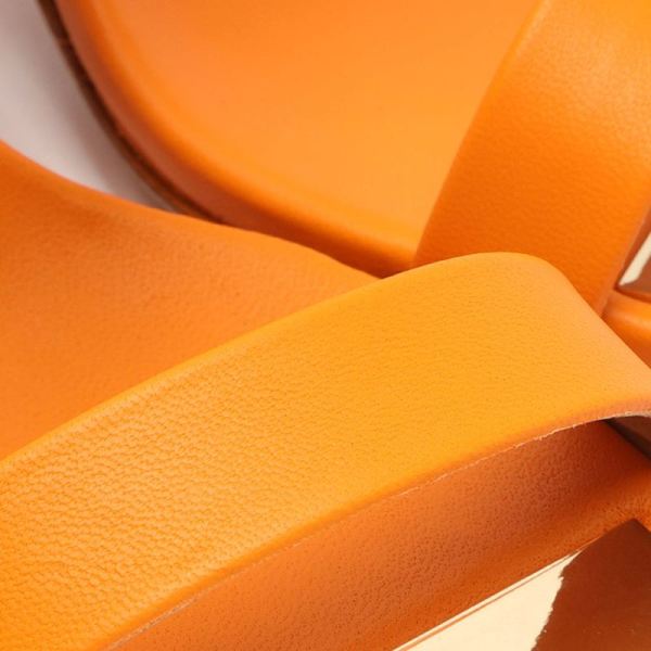 Schutz | Women's Aruana Nappa Leather Sandal-Bright Tangerine