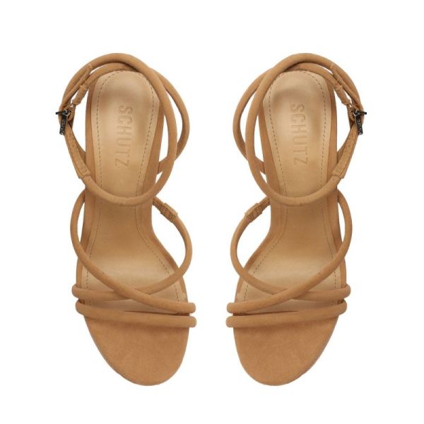 Schutz | Women's Zilla Suede Sandal-Honey Beige