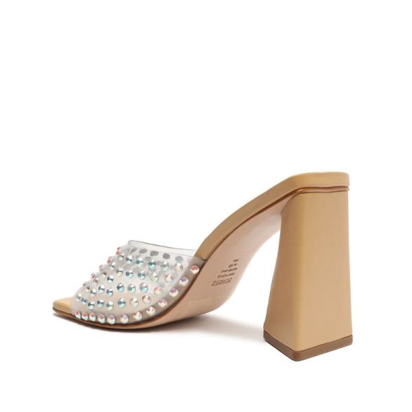 Schutz | Women's Lizah Crystal Vinyl Sandal-Light Nude