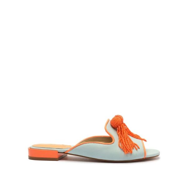 Schutz | Women's Jannis Nubuck&Nappa Leather Sandal-Soft Sky