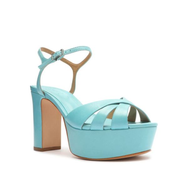 Schutz | Women's Keefa Leather Sandal-River Acqua