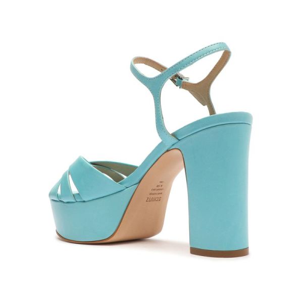 Schutz | Women's Keefa Leather Sandal-River Acqua