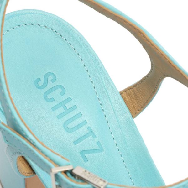 Schutz | Women's Keefa Leather Sandal-River Acqua