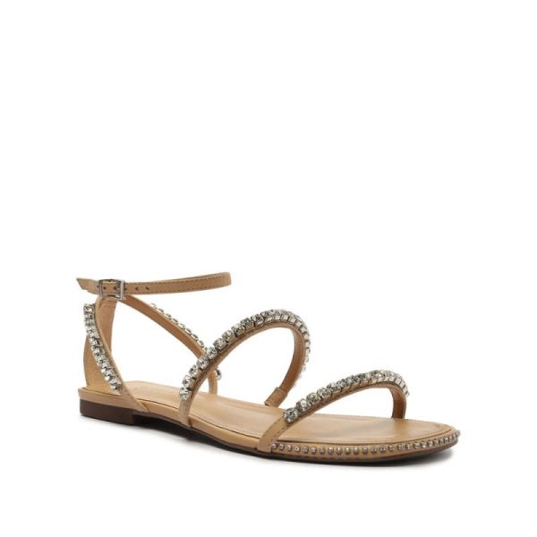 Schutz | Women's Loule Nubuck Flat Sandal-Light Nude