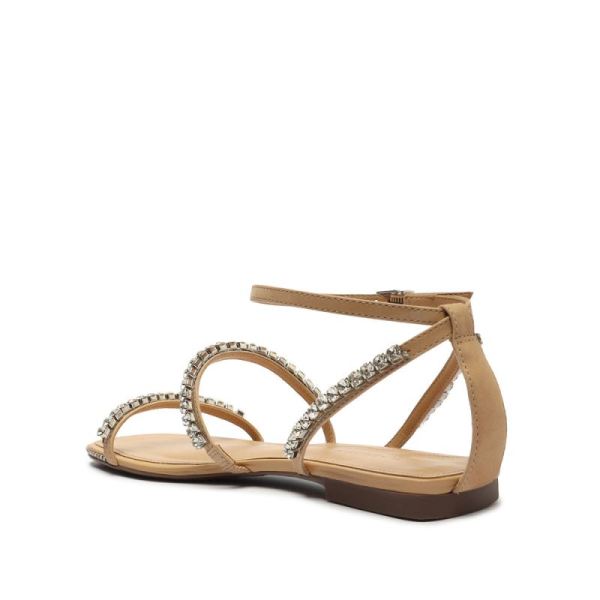 Schutz | Women's Loule Nubuck Flat Sandal-Light Nude