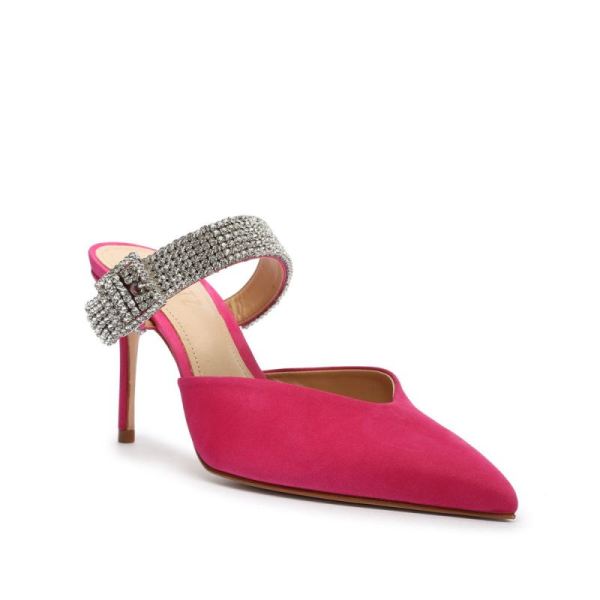 Schutz | Women's Tishara Nubuck&Rhinestones Pump-Hot Pink