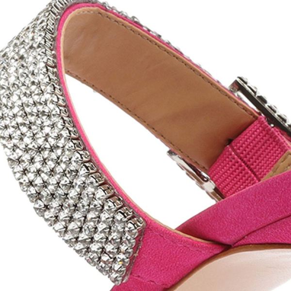 Schutz | Women's Tishara Nubuck&Rhinestones Pump-Hot Pink