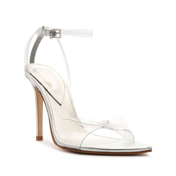 Schutz | Women's Elyda Vinyl&Metallic Leather Sandal-Silver